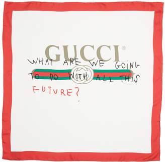Gucci Coco Capitan Print Silk Scarf