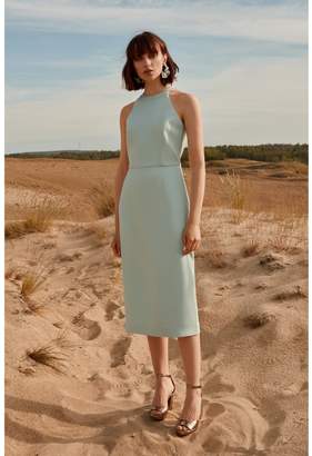 UNDRESS - OPIA Mint Halter Neck Tailored Occasion Summer Midi Dress