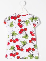 Thumbnail for your product : MonnaLisa cherry-print round-neck T-shirt