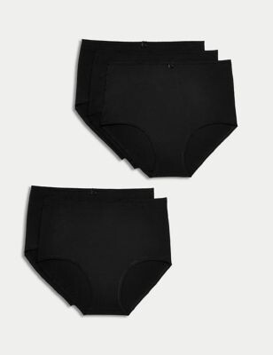 5pk No VPL Microfibre Low Rise Bikini Knickers, M&S Collection