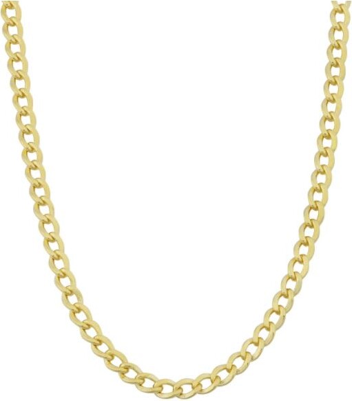 Pompeii3 14k Yellow Gold Filled 3.2mm High Polish Miami Cuban Curb Link Chain Necklace