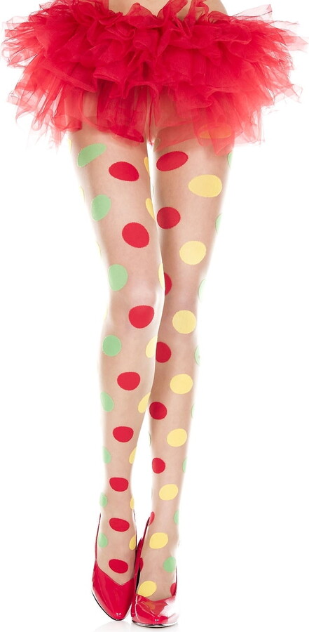 Music Legs Women’s Women’s Multi color polka dot spandex pantyhose 7055-AS SHOWN