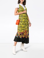 Thumbnail for your product : Prada Sleeveless Banana Flame Print Dress