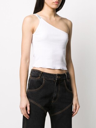 Aries Cropped One-Shoulder Top