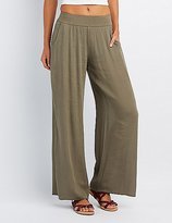Thumbnail for your product : Charlotte Russe Gauze Palazzo Pants