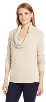 Thumbnail for your product : DKNY DKNYC Women's Long Sleeve Cowlneck Pullover with Faux Leather Piecing