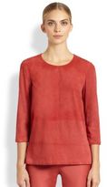 Thumbnail for your product : St. John Paneled Suede Tunic
