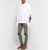 Thumbnail for your product : Amiri Mx1 Skinny-Fit Rib-Panelled Distressed Stretch-Denim Jeans
