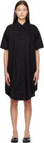 Black Rolled Cuff Midi Dress 