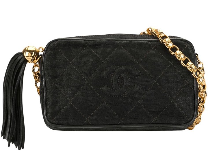 CHANEL, Bags, Chanel Crumpled Calfskin Medium Chain All Over Flap Black