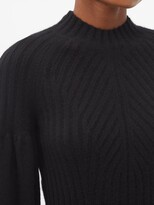 Thumbnail for your product : Zimmermann Puff-sleeved Cashmere Ribbed Sweater - Black