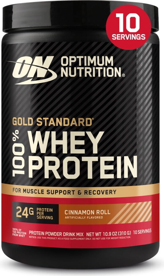 Optimum Nutrition Gold Standard 100% Whey Protein Powder, Cinnamon Roll, 10 Servings