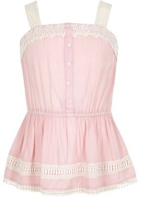 River Island Girls Pink lace button front cami top