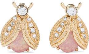 Kenneth Jay Lane Gold-Tone Stone And Crystal Clip Earrings