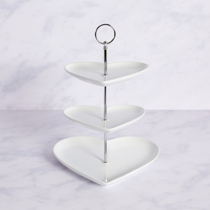 Dunelm 3 Tier Heart Cake Stand White ShopStyle