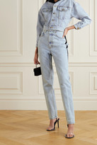 Thumbnail for your product : Alexander Wang Cropped Satin-trimmed Denim Jacket