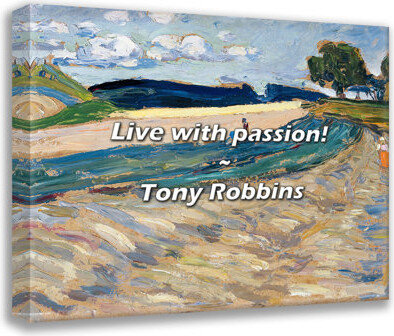 Artsy Quote "Live with passion!" By Tony Robbins Gallery Wrapped Canvas