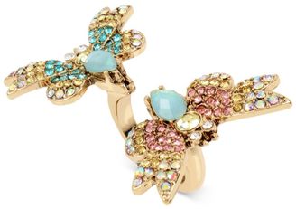 Betsey Johnson Gold-Tone Multi-Crystal Butterfly Ring