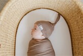 Thumbnail for your product : Copper Pearl Adjustable Newborn Top Knot Hat, Gobi