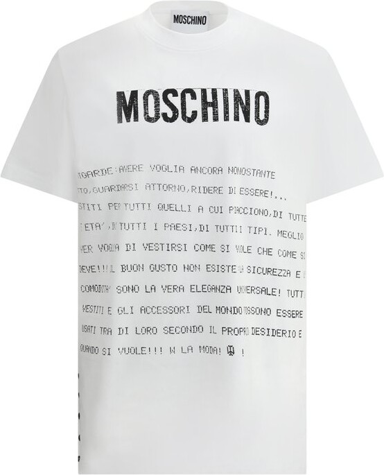 Moschino Slogan Printed Crewneck T-Shirt