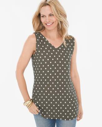 Chico's Chicos Reversible Floral-Dot Tank