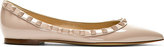Thumbnail for your product : Valentino Taupe Patent Leather Rockstud Flats