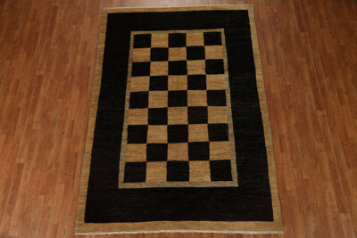 Rug Source Outlet Vegetable Dye Modern Gabbeh Oriental Area Rug Handmade 7X8