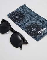 Thumbnail for your product : ASOS Retro Sunglasses In Matte Black With Black Metal Details