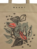 Thumbnail for your product : Marni Printed Cotton Canvas Tote Bag