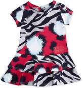Thumbnail for your product : Kenzo Animal-Print Tiered Dress, Pink, Size 2-3