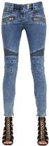 Thumbnail for your product : Balmain Stretch Washed Cotton Denim Biker Jeans