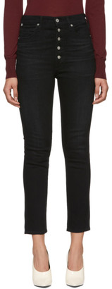 Citizens of Humanity Black Olivia High-Rise Exposed Fly Jeans