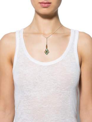 14K Aquamarine & Citrine Pendant Necklace