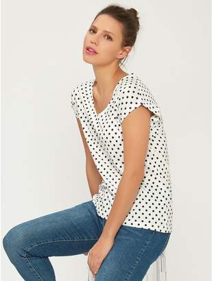 M&Co Spot print lace back t-shirt