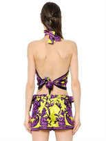 Thumbnail for your product : Versace Printed Silk Twill Halter Top