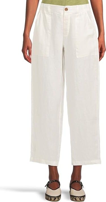 Sanctuary Relaxed Linen Cruiser Women's Clothing Bleached White : XL (US 14) 26