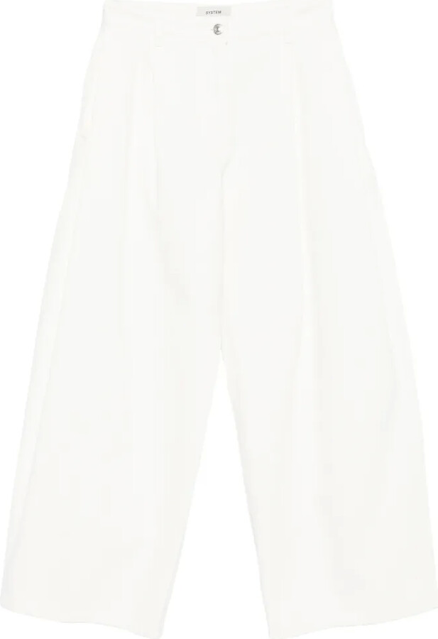 System Button-Fastening Pleated Jeans