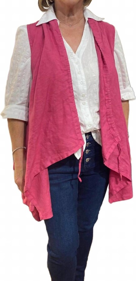 Bryn Walker Kia Linen Vest In Pink