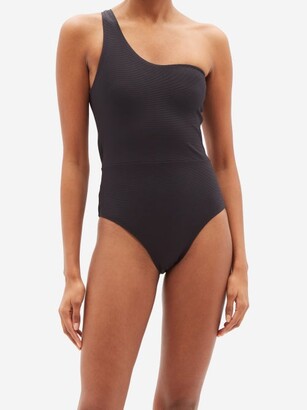 CASA RAKI Ines One-shoulder Recycled-fibre Swimsuit - Black