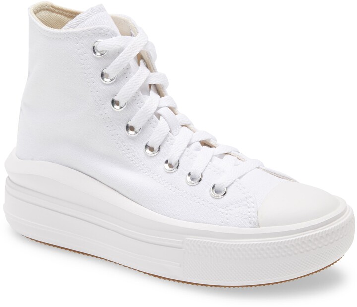 all white platform converse