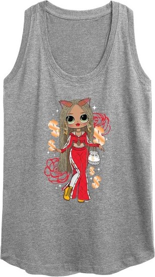Women's LOL Surprise! Money & Swag Graphic Racerback Tank - Heather Grey - 2 X-Large