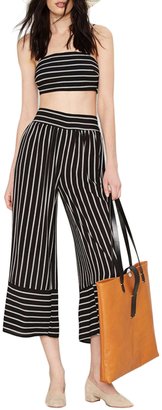 Haoduoyi Womens Casual Striped Contrast Loose Wide Leg Pants(XL,)