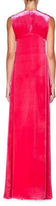 Valentino Sleeveless A-Line Velvet Evening Gown with Cutouts