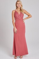 Thumbnail for your product : Little Mistress Cassidy Sienna Blush Lace Maxi Dress