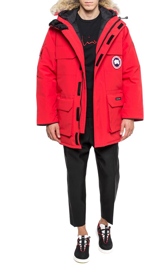Canada Goose Hooded Down Jacket Men's Red - ShopStyle