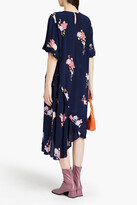 Thumbnail for your product : Preen Line Peni asymmetric floral-print crepe de chine midi dress