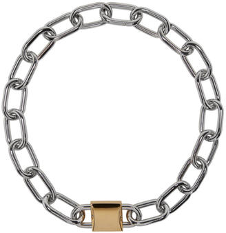 Alexander Wang Silver and Gold Double Lock Necklace