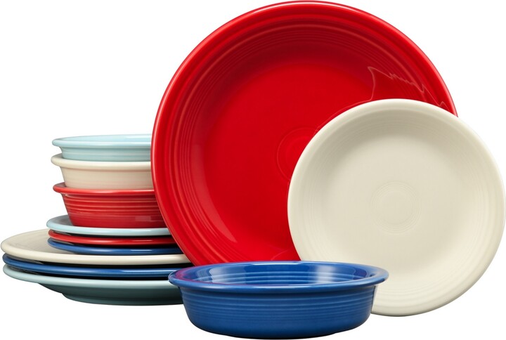 Fiesta Americana Classic Rim 12-Pc. Starter Dinnerware Set Service For 4