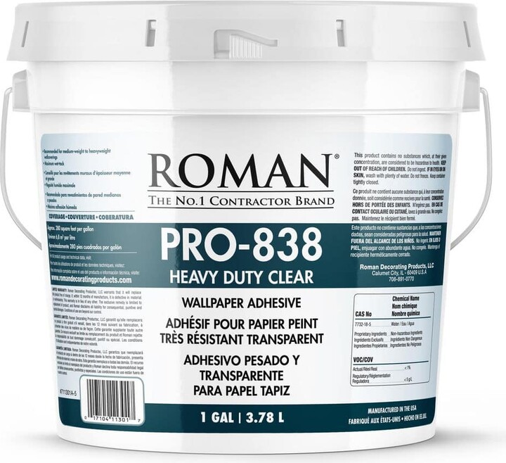 Roman PRO-838 1 Gal. Heavy Duty Clear Wallcovering Adhesive