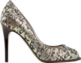 Thumbnail for your product : Lanvin Brocade Peep-Toe Pumps